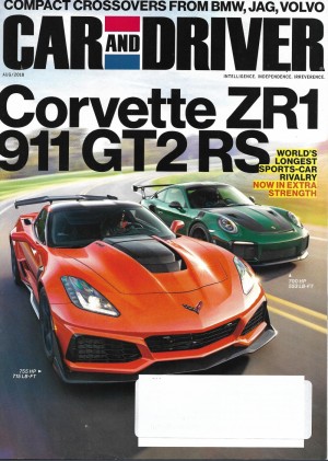 CAR & DRIVER 2018 AUG - ZR1, 911 GT2 RS, BMW/JAG/VOLVO CROSSOVERS 